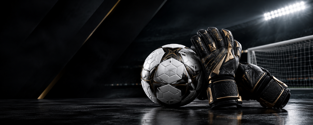 Burawako premium black and gold goalkeeper gloves and football